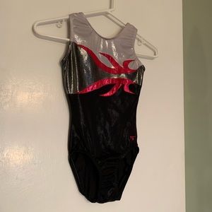 GK Elite Leotard | AXS | Black/Pink/Silver